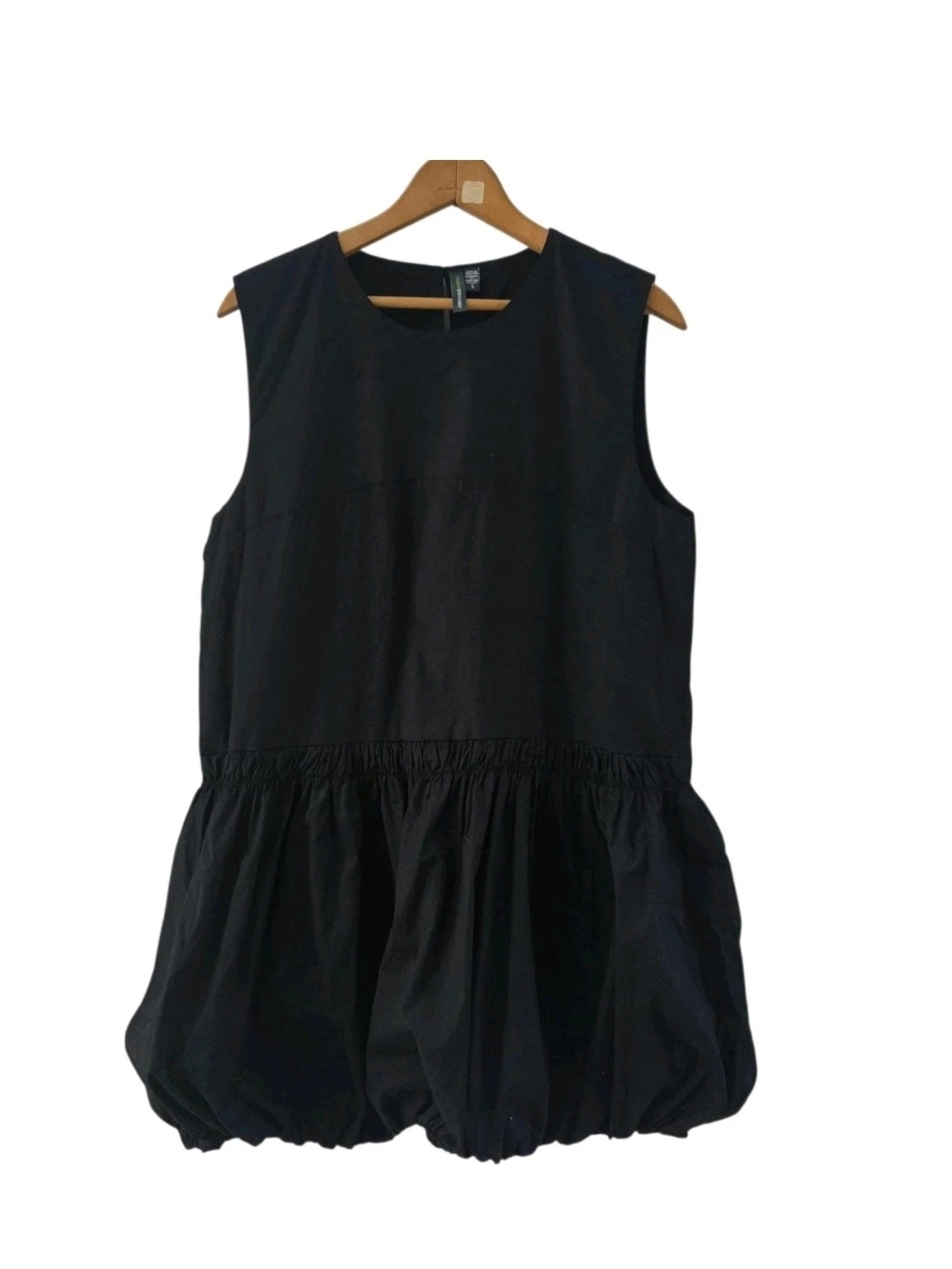 Shannon Passero Black Balloon Dress Drop Waist Sleeveless Cotton Womens S